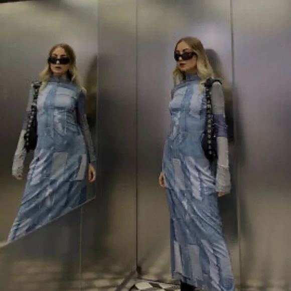 ZARA BLOGGERS FAV PATCHWORK WORK TULLE DRESS - Picture 3 of 14